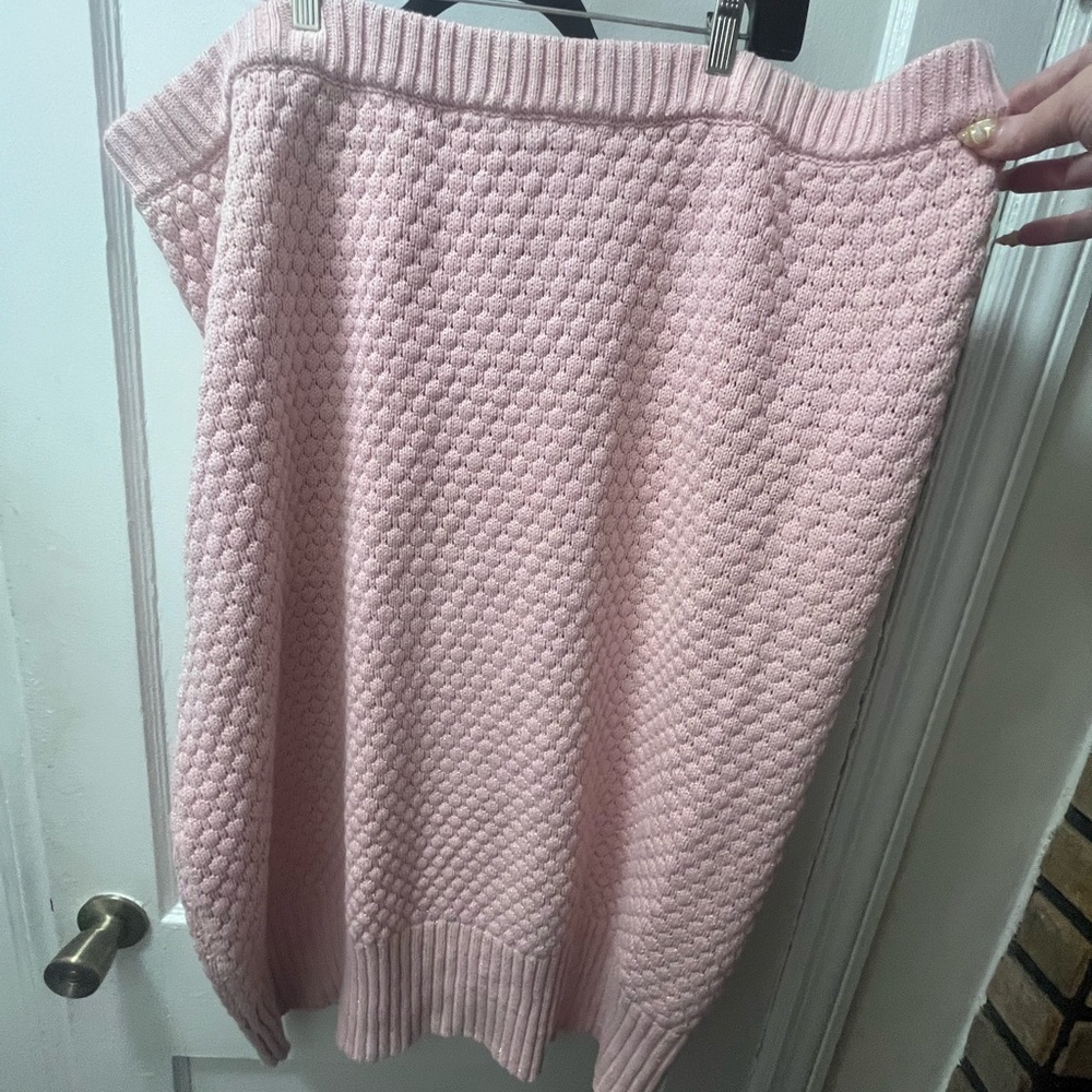 Pink and gold knit pencil skirt